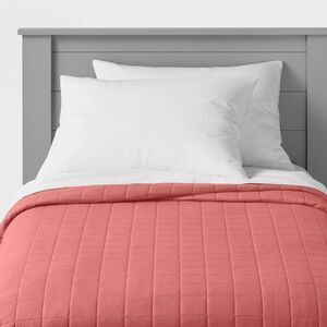 Pillowfort - Twin Box Stitch Microfiber Kids' Tent Faded Rose - Rose